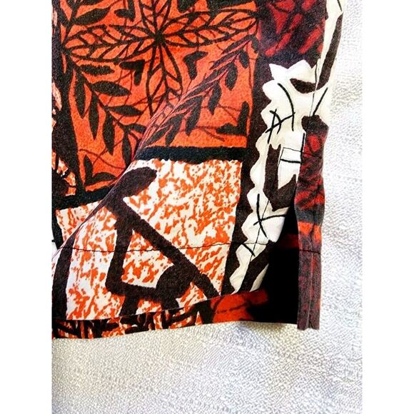 VTG 60s Hawaiian Red Tribal Floral Petroglyphs Shirt & Capri Short Set XL Hawaii - Picture 10 of 16